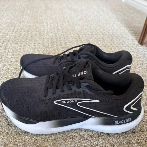 Brooks Glycerin 21 Black White Womens, Size 9.5 - Picture 6 of 9